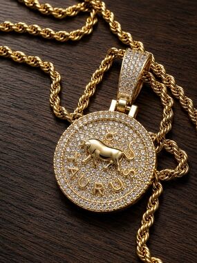 14K Gold Plated Stainless Steel Taurus Zodiac Necklace